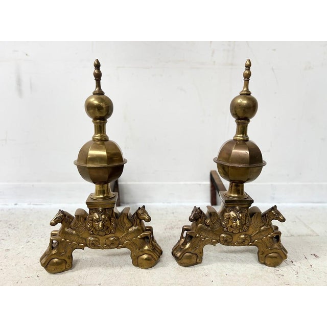 Brass Log Andirons, Set of 2 For Sale - Image 16 of 16