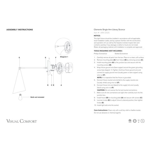 Modern AERIN for Visual Comfort Signature Clemente Single Arm Library Sconce in Black For Sale - Image 3 of 3