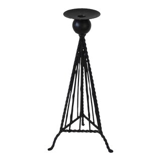 1990s Brutalist Style Black Candleholder For Sale