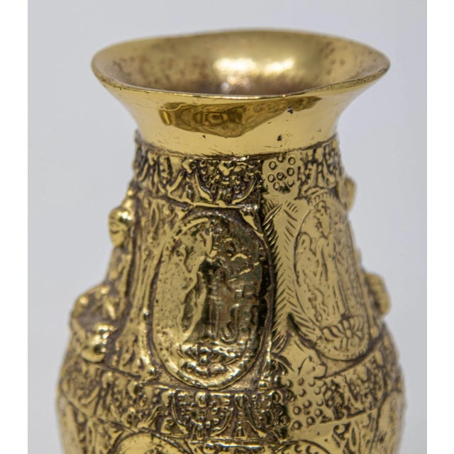 Early 20th Century Antique Asian Polished Gold Brass Ashta Lakshmi Hindu Pot India For Sale - Image 5 of 12