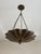 Metal Art Nouveau Petal Pendant Light, Antique Brass Finish Solid Brass Flower Shade, 4 Light Hanging Fixture For Sale - Image 7 of 12