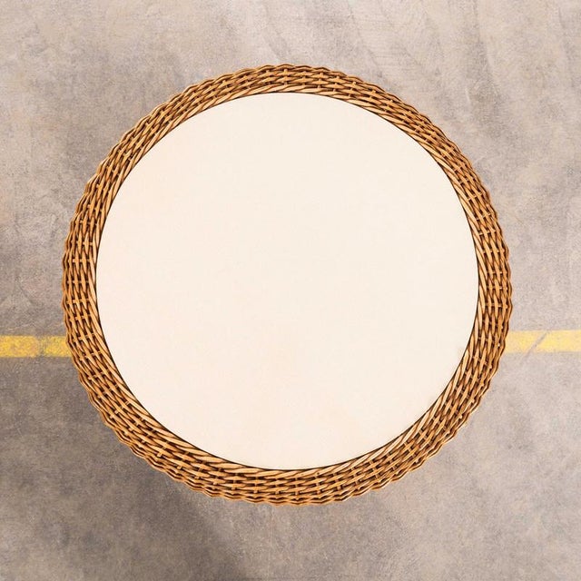 : 1970’s Wicker Table with Laminated Top. Good simple French wicker table from the late sixties/seventies in very good...