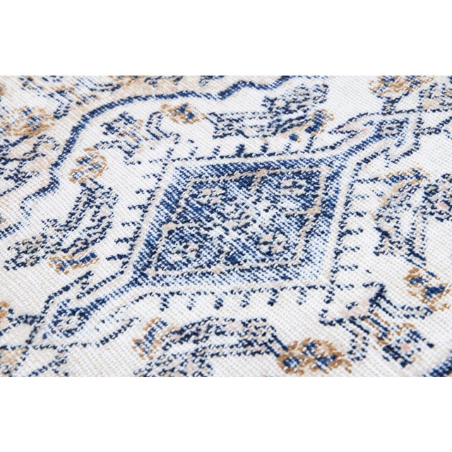 1960s Vintage Persian Malayer Distressed Beige Handmade Medallion Wool Rug For Sale - Image 9 of 11