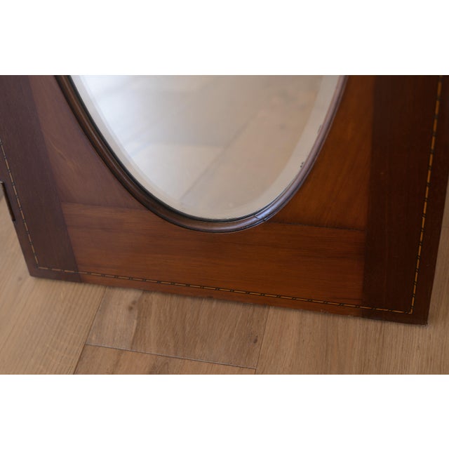 Traditional Antique Cabinet Door Floor Mirror For Sale - Image 3 of 8