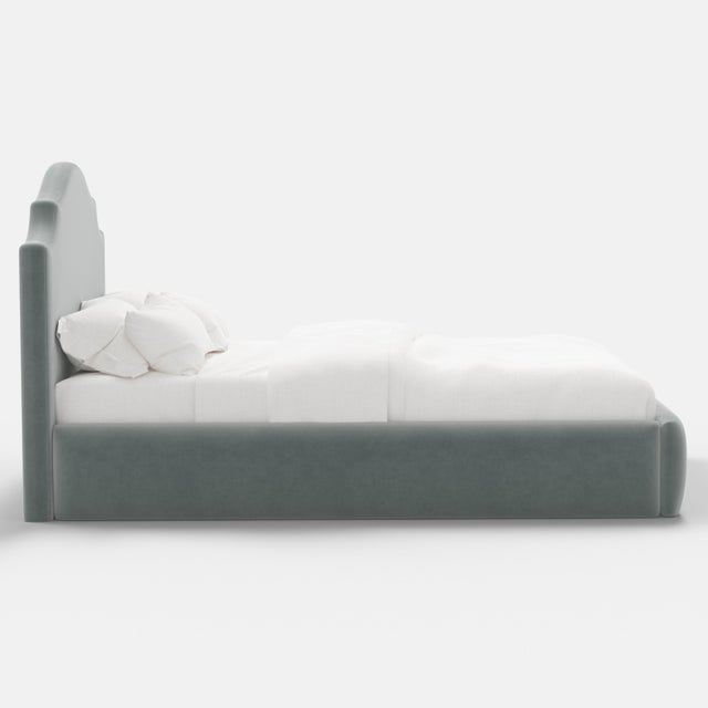 Not Yet Made - Made To Order Tori Platform Bed in Lichen Slub Velvet, Full/Double For Sale - Image 5 of 7
