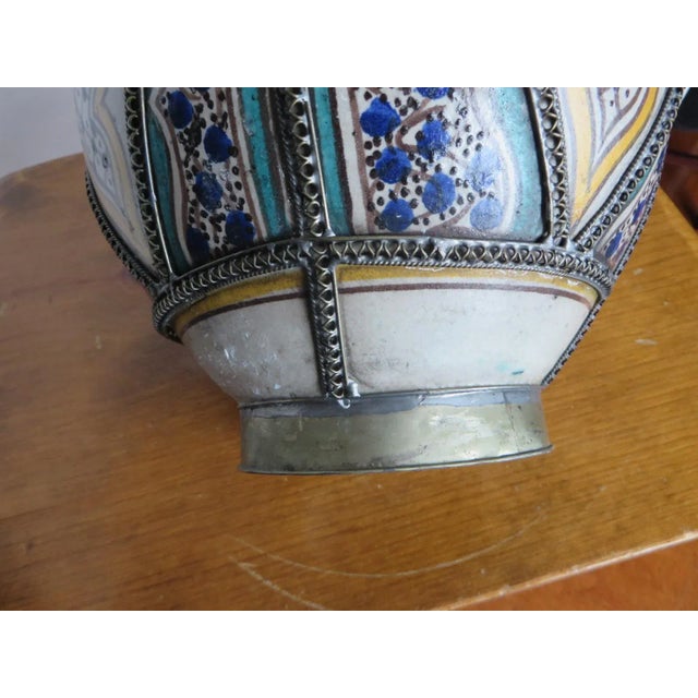 Antique Moroccan Jar with Filigree For Sale In Philadelphia - Image 6 of 11