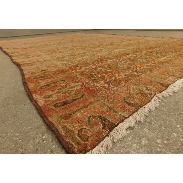 Antique Persian Tan Rug For Sale - Image 9 of 13