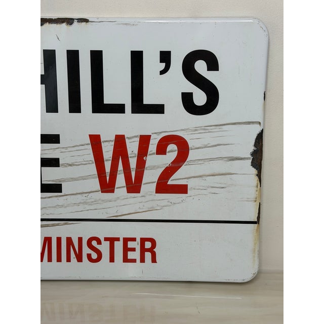 Victorian Lord Hill’s Bridge W2 – Original City of Westminster Enamel Street Sign Designed by Sir Misha Black, c.1967) For Sale - Image 3 of 18