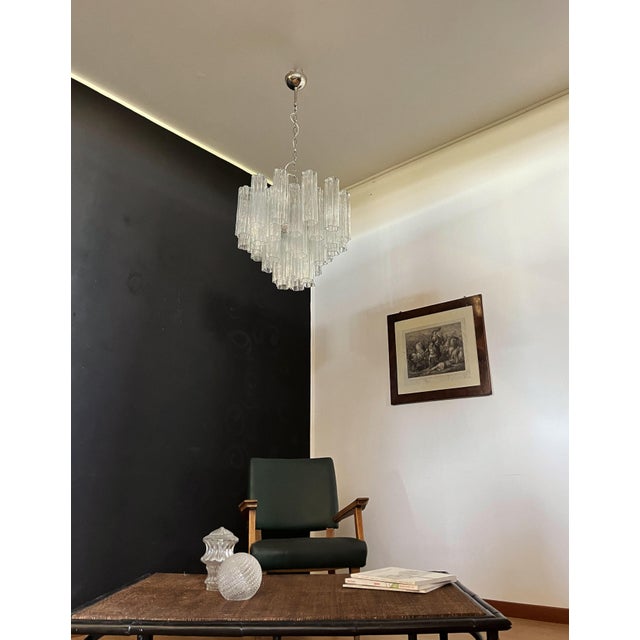 Mid-Century Modern Murano Glass Tube Chandelier, 1990 For Sale - Image 3 of 17