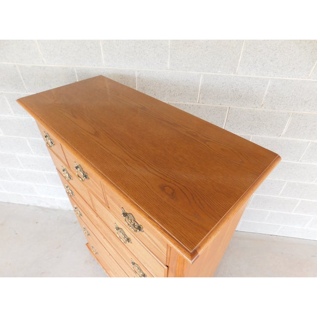 Thomasville American Oak Collection Georgian Style Tall Chest For Sale - Image 12 of 15