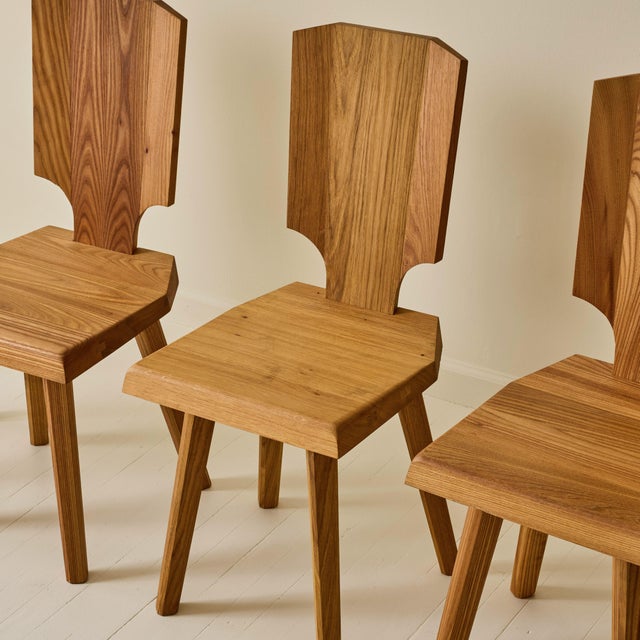 Wood Pierre Chapo "S28" Elm Dining Chairs, Set of 6, 1970s For Sale - Image 7 of 11