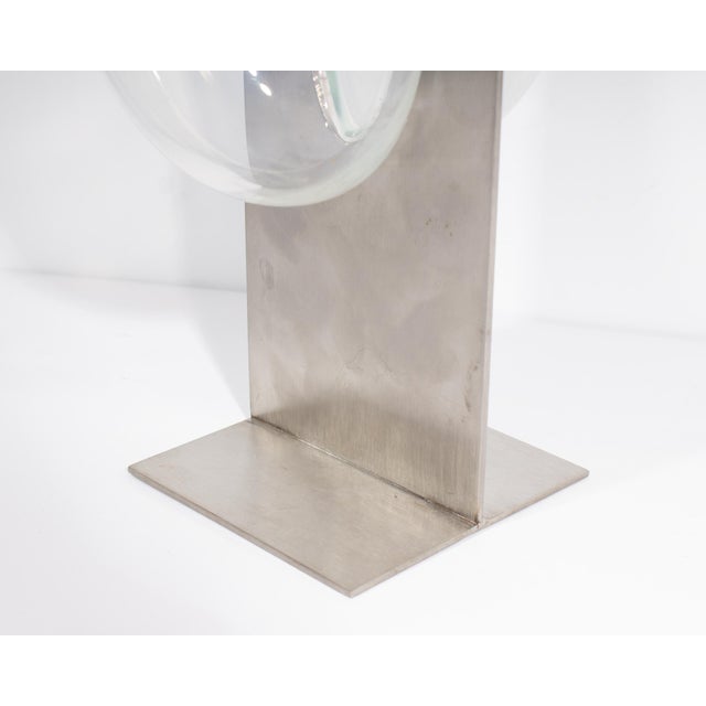 Av Mazzega Italian Model S 510 Glass and Steel Mount Vase by Carlo Nason For Sale - Image 9 of 10
