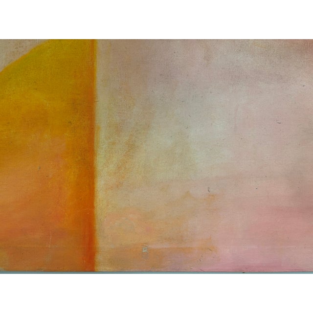 Orange Large Vintage Contemporary Abstract Oil Painting 36 X 33 For Sale - Image 8 of 11