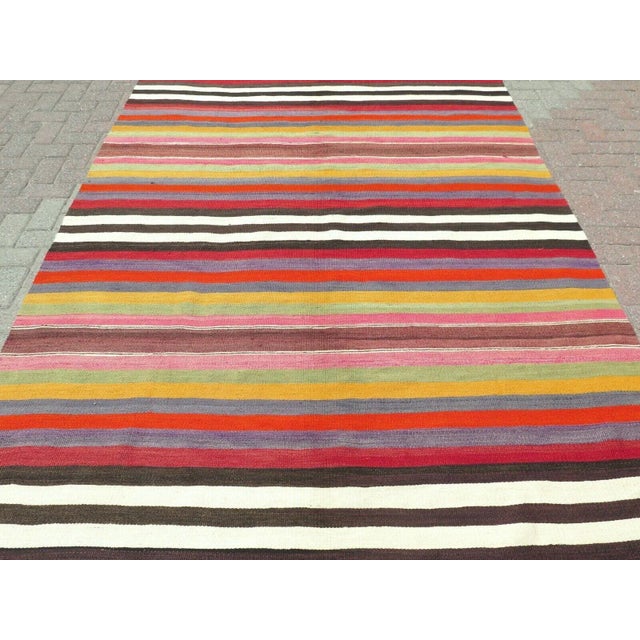 Vintage Turkish Kilim Rug - 74" X 127" For Sale - Image 4 of 12