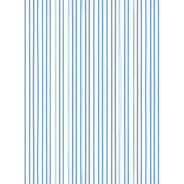 The House of Scalamandré Johnson Stripe Wallpaper, Blue Jay For Sale