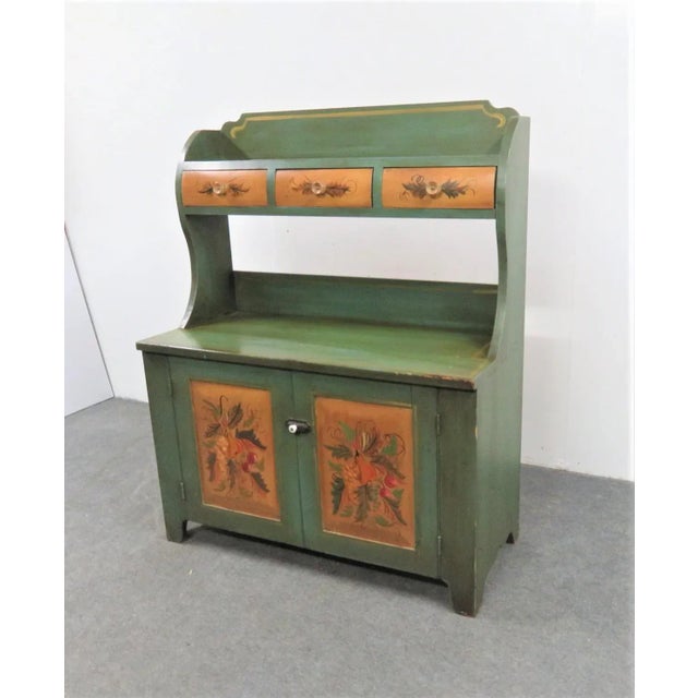 Primitive Paint Decorated Style Bucket Bench For Sale - Image 10 of 10