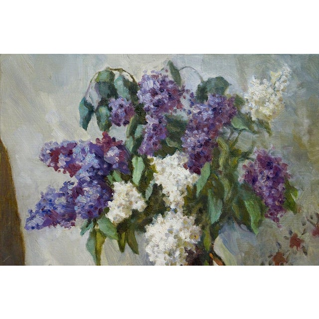 Impressionist 1990s Oil Painting Lilac Zhabinsky Leonid Andreevich For Sale - Image 3 of 8
