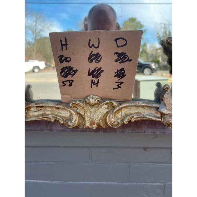 Glass Chinoiserie Gilt MCM Hollywood Regency Mirror 1950s For Sale - Image 7 of 8