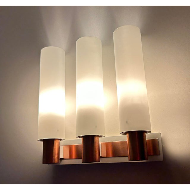 Copper Vintage Sconce in Glass from Kaiser, 1960s For Sale - Image 8 of 14
