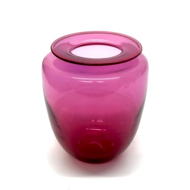 Mid 20th Century A Symphony in Cranberry Glass Vase Curation - Group of 5 For Sale - Image 5 of 12