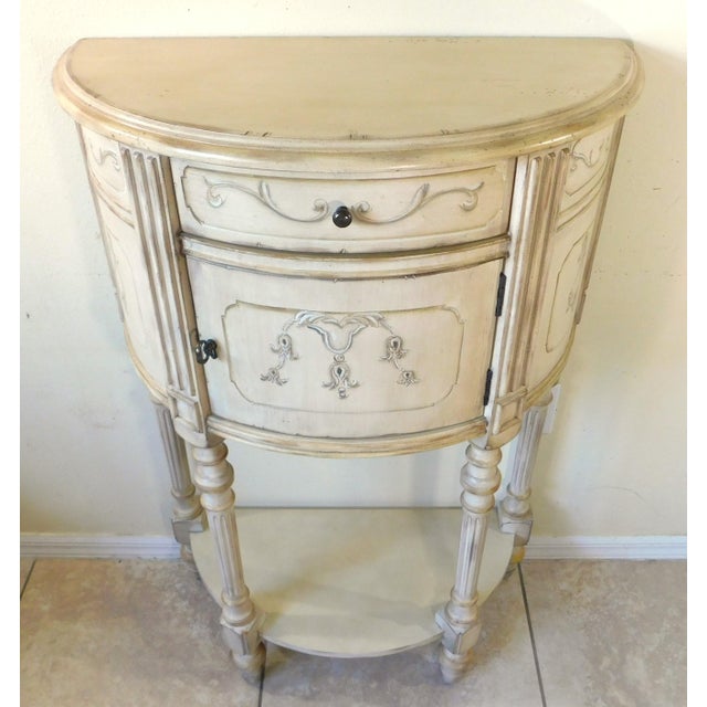 Pulaski Casa Cristina Ivory Painted Demilune Accent Table For Sale - Image 4 of 14