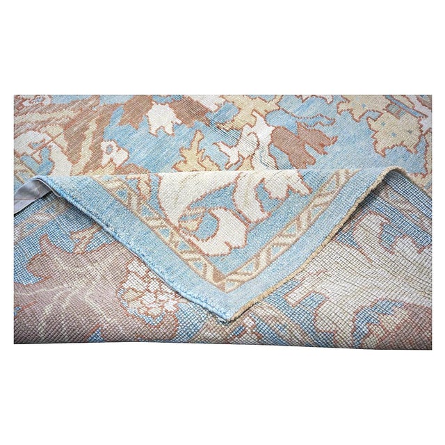 21st Century Turkish Donegal Oushak 8x11 Blue, Ivory, & Clay Area Rug #1140682 For Sale - Image 11 of 11