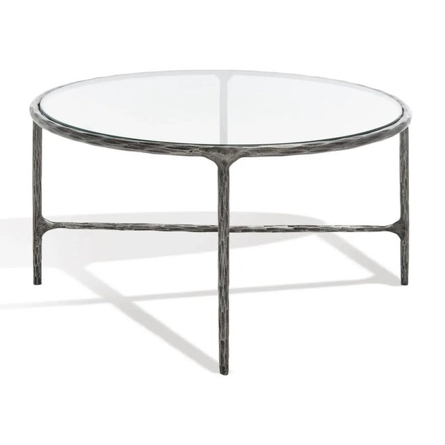 Contemporary Jessa Oval Metal Coffee Table - Silver For Sale - Image 3 of 8