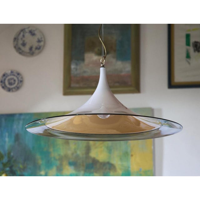 White Opal Layered Amber Lamp by Lino Tagliapietra for Effetre, 1980s For Sale - Image 8 of 18