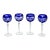 Ajka Crystal Marsala Cobalt Blue Cut to Clear Caroline Wine Glasses- Set of 4 For Sale
