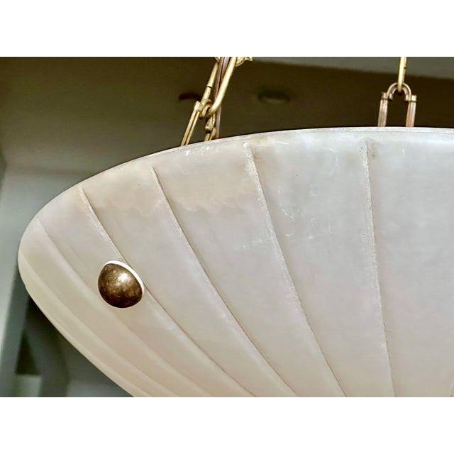 Late 20th Century Directoire Style French Alabaster Pendant Chandelier For Sale - Image 11 of 17