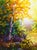 Early 21st Century Evening Magic by Michelle Condrat | Oil on board Colorful forest scene with golden trees and sunlight. For Sale - Image 5 of 5
