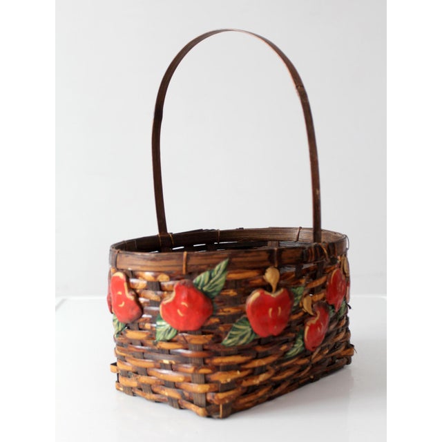 Vintage Woven Apple Basket For Sale - Image 10 of 17