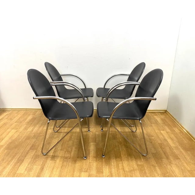 1980s Chairs with Armrests, Czechoslovakia, 1980s, Set of 4 For Sale - Image 5 of 7