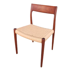 Vintage Teak Model 77 Side Chair by Niels Moller