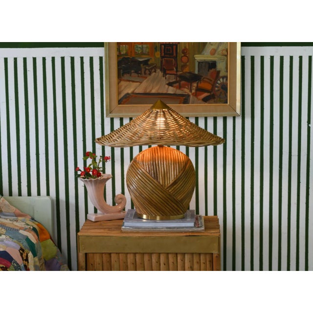 Mid-Century Modern Pencil Reed Table Lamp For Sale - Image 4 of 5