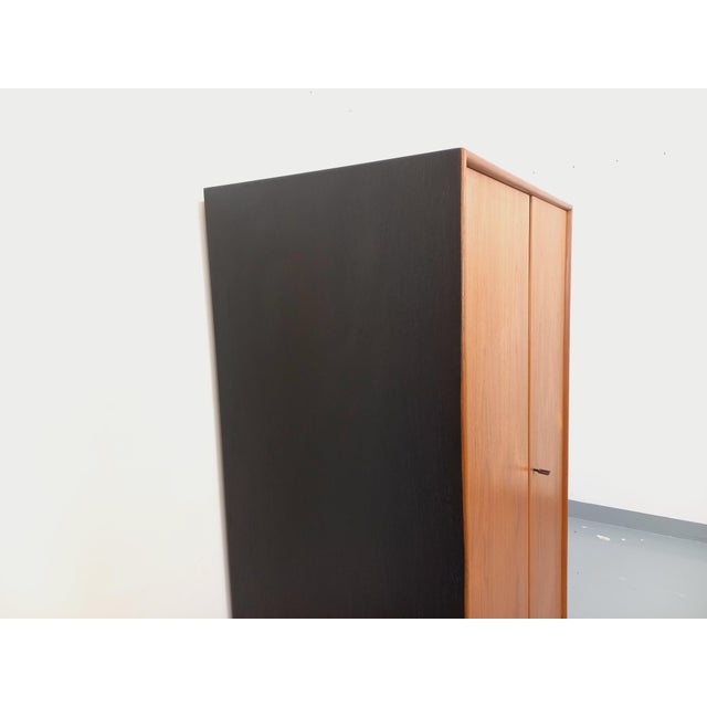 Tan Vintage Scandinavian Teak and Metal Wardrobe, 1960s For Sale - Image 8 of 15