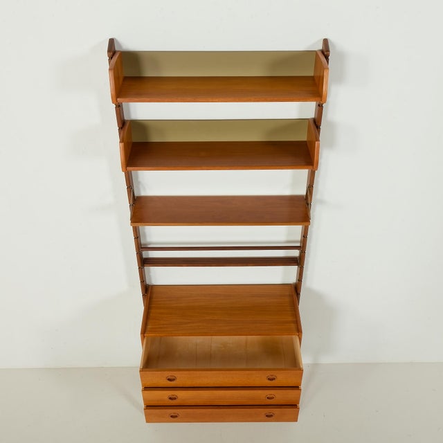 Ergo Free-Standing One Bay Teak Wall Unit by John Texmon, 1960s For Sale - Image 6 of 17