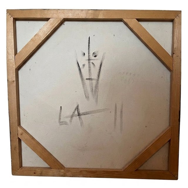 Bold original acrylic on stretched canvas depicting a lantern-filled street scene in Los Angeles Chinatown, animated by...