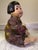 Burgundy Antique 1930s Art Deco Esther Hunt Style Polychrome Chalkware Seated Asian Child Figurine For Sale - Image 8 of 9