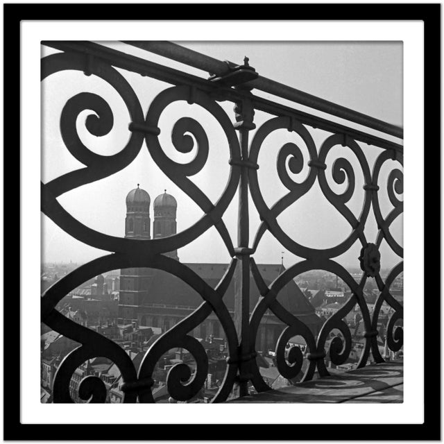View to Munich Frauenkirche Church with Railing, Germany 1938 For Sale - Image 4 of 5