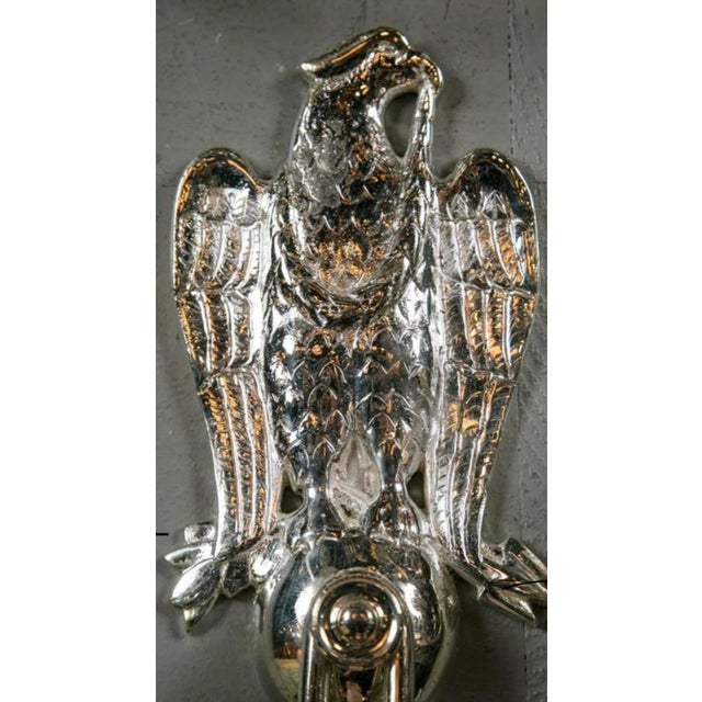 Silver 1920s Silver Plated Federal Eagls Sconces - a Pair For Sale - Image 8 of 9
