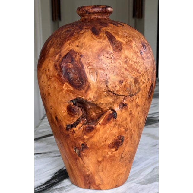 Estate Enrico Burl Wood Vase For Sale - Image 4 of 9