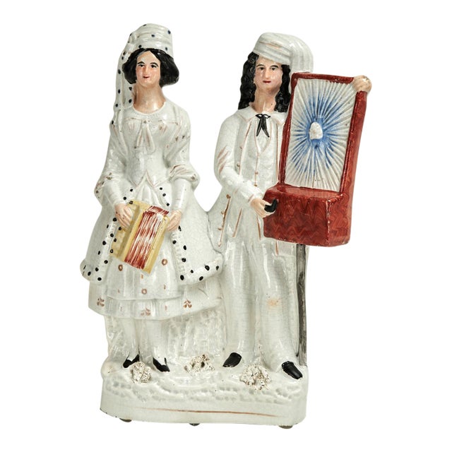 Antique Staffordshire Double Musical Figures For Sale