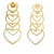Gold 1990s Pair of 18k Gold Diamond Heart Cascade Chandelier Earrings, 3 Carats For Sale - Image 8 of 13