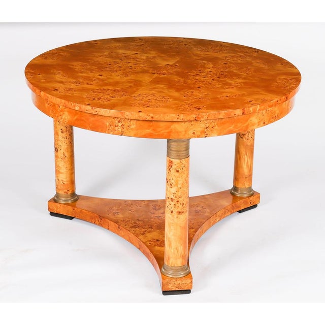 Antique Biedermeier Revival Coffee Table in Burr Elm, 1900s For Sale - Image 10 of 12