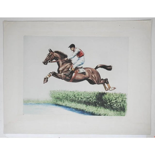 Early 20th Century Early 20th Century Francisque Rebour Horse Race Steeplechasing Etching For Sale - Image 5 of 5