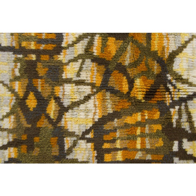 Rug & Kilim Vintage Swedish Rya Wool Rug in Fall Hues by Rug & Kilim, 1950-1959 For Sale - Image 4 of 9