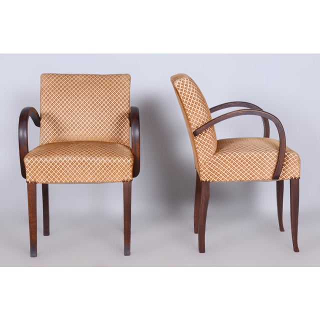 Vintage Art Deco Walnut Chairs by Jules Leleu, 1930s, Set of 2 For Sale - Image 6 of 9