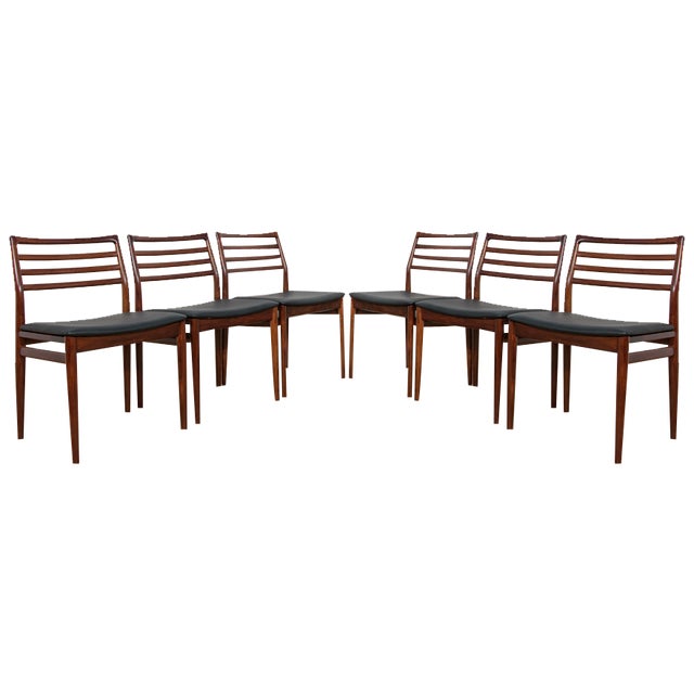 Mid-Century Rosewood Dining Chairs by Erling Torvits for Sorø Stolefabrikta, Denmark, 1960s, Set of 6 For Sale