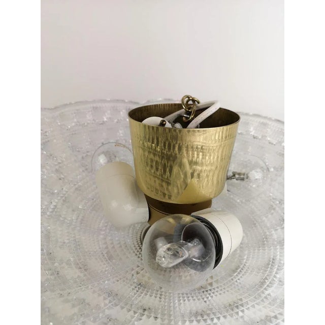 1960s Crystal and Brass Ceiling Light by Carl Fagerlund for Orrefors, 1960s For Sale - Image 5 of 8